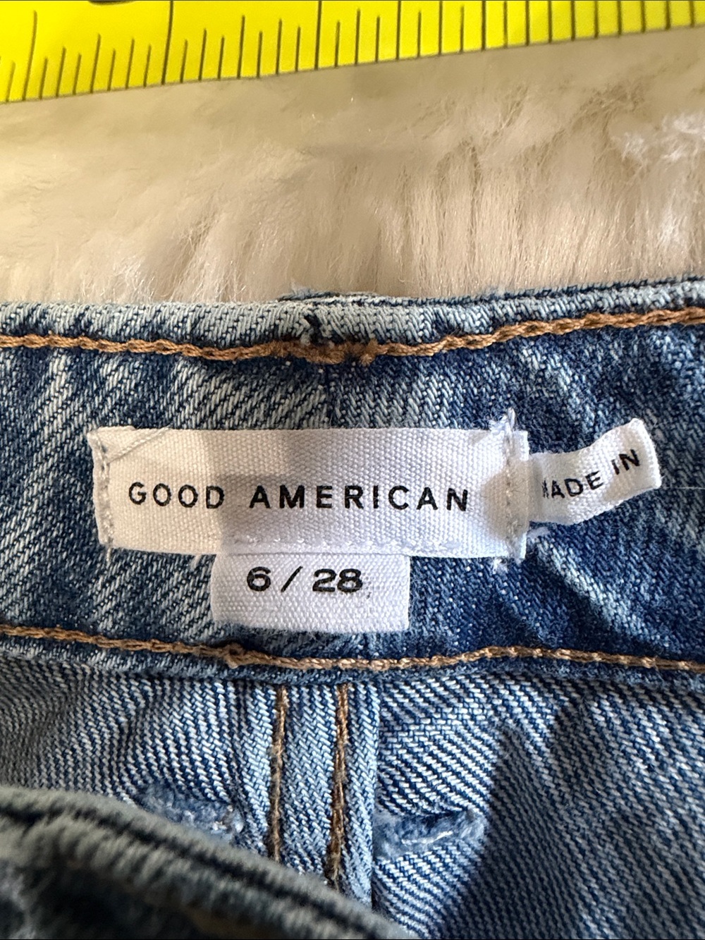 Good American,size 6/28,Women’s Paneled Wide Leg Blue Denim Jeans - Picture 13 of 17